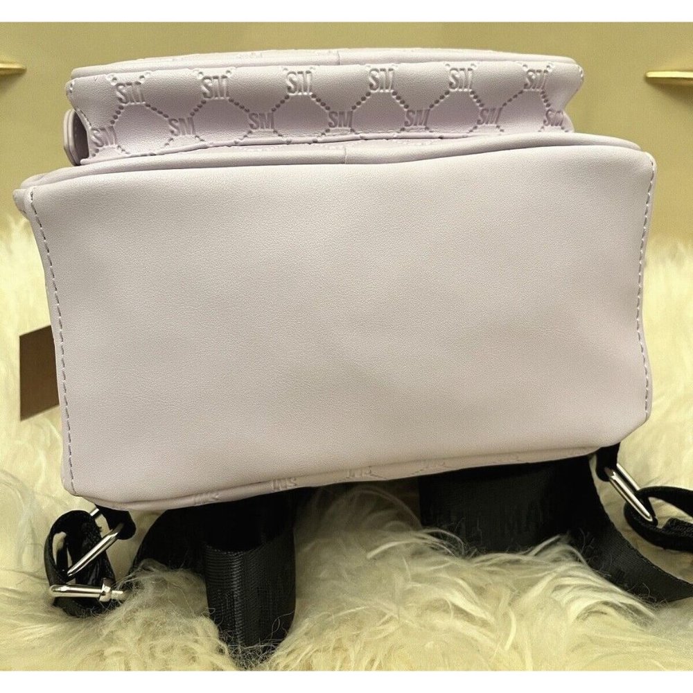 NWT STEVE MADDEN BBLOGO MINI BACKPACK LILAC FOG VEGAN VIRAL TIKTOK TRENDY - Picture 6 of 7